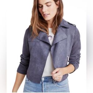 Anthropologie Expressway Faux Suede Moto Jacket